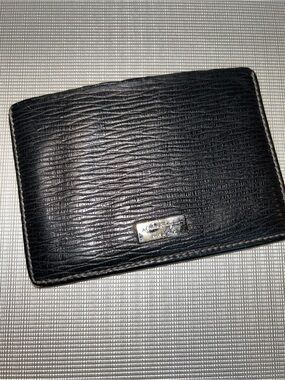 Salvatore Ferragamo black leather card case